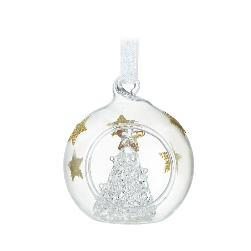 Glass Star Bauble With Clear Glass Christmas Tree