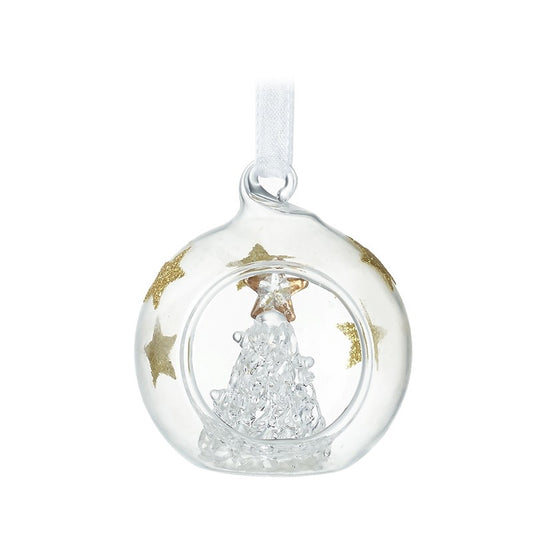 Glass Star Bauble With Clear Glass Christmas Tree