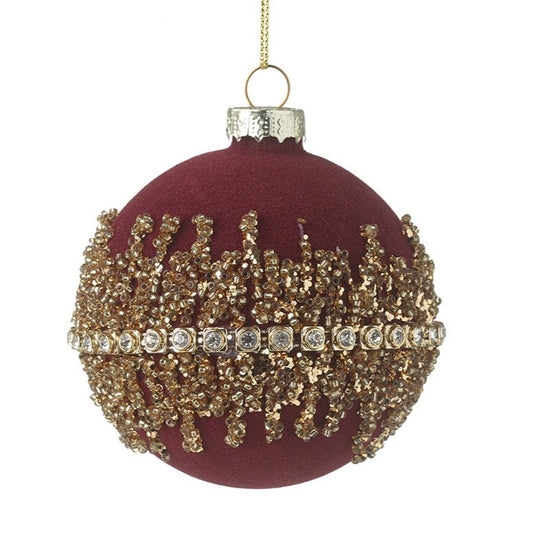 Red Glass Diamante Bauble