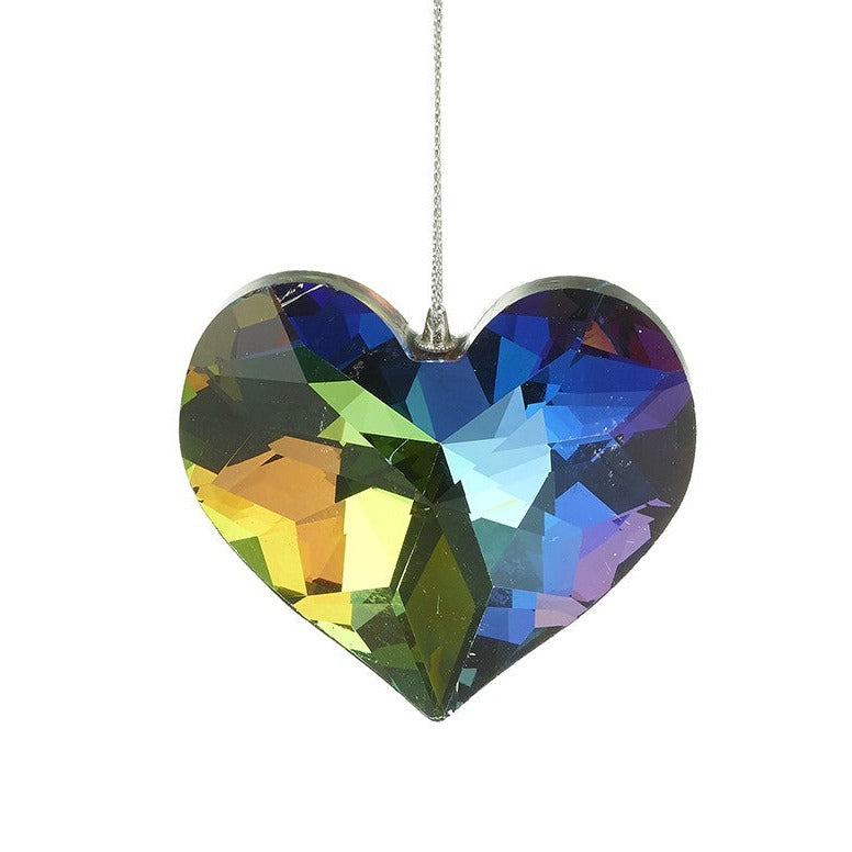 Small Crystal Heart Hanging Christmas Decoration