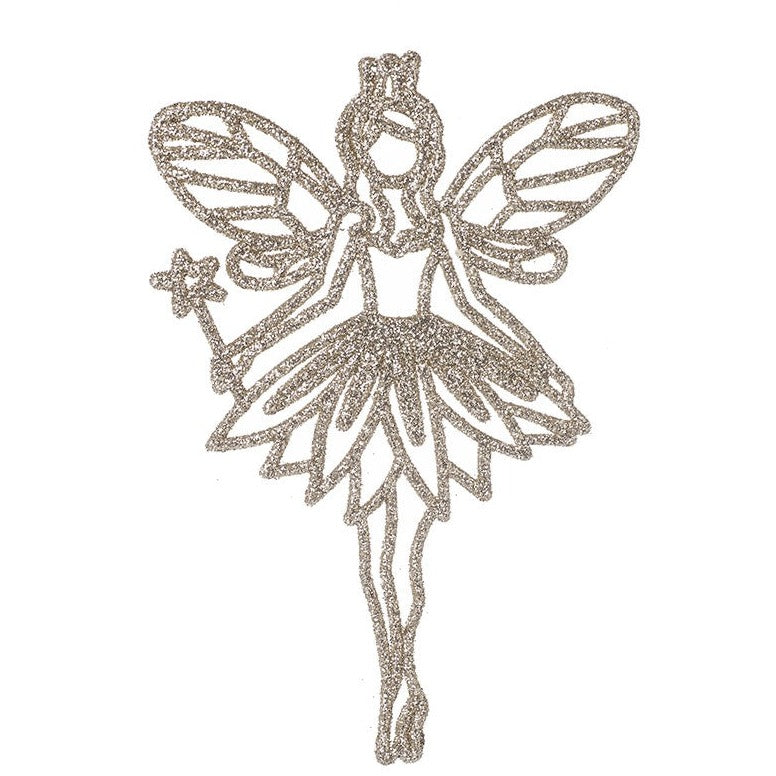 Gold Cut Out Fairy Hanging Christmas Decoration