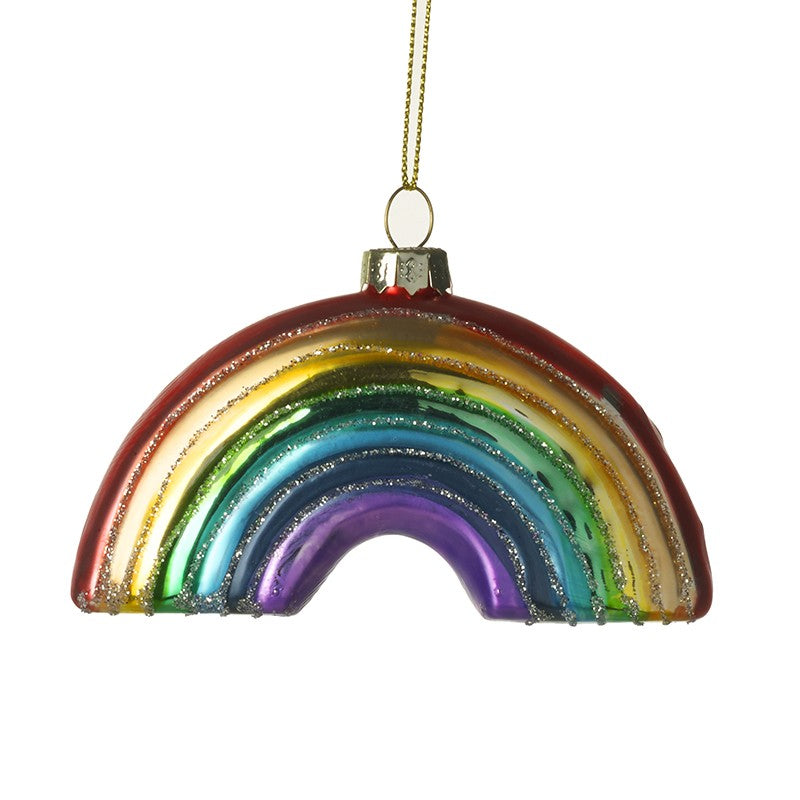 Coloured Glass Rainbow Hanging Christmas Decoration