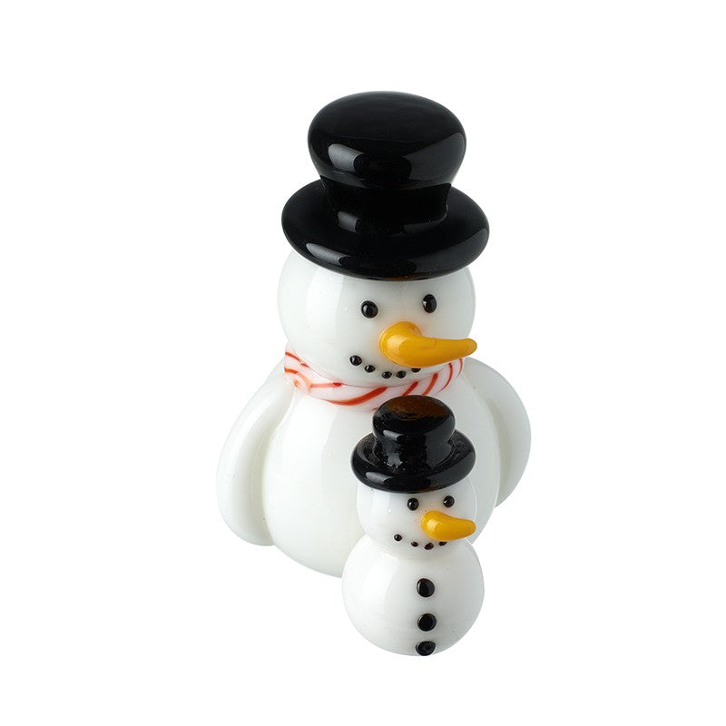 SAVE IMAGEGlass Snowmen Friends Ornament