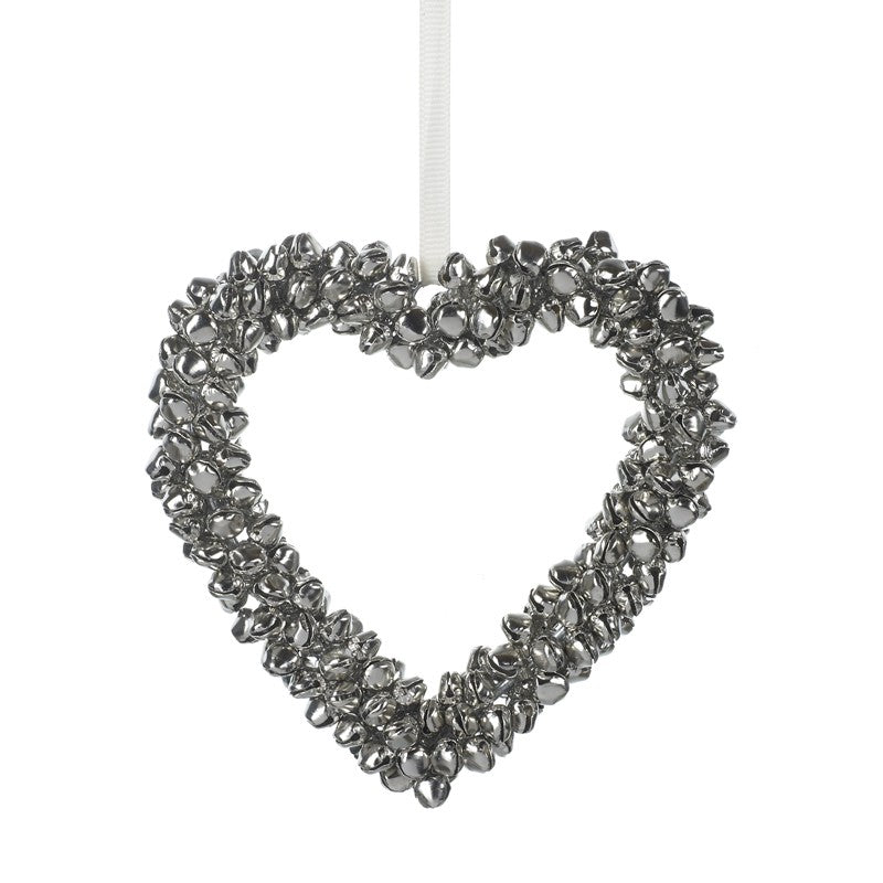 Hanging Heart Shape with Bells - 33cms