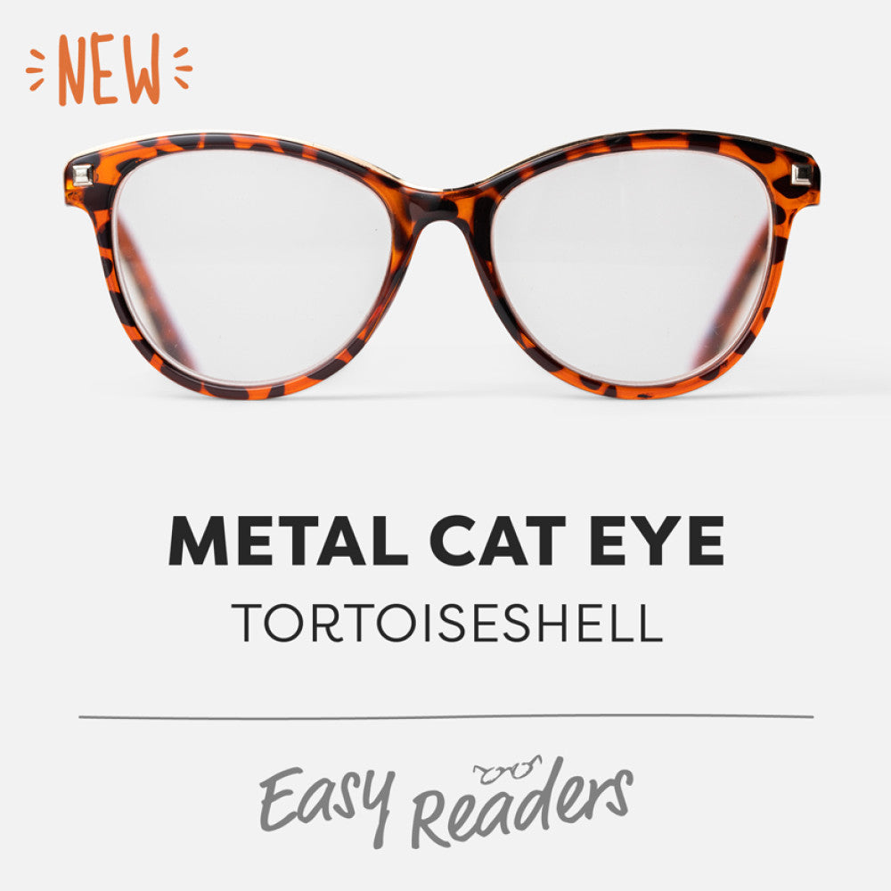 Easy Readers Metal Cat Eye Tortoiseshell Reading Glasses