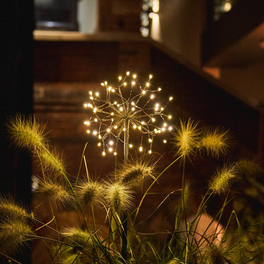 Mini Starburst Dandelion Solar & Battery Garden Lights Brown