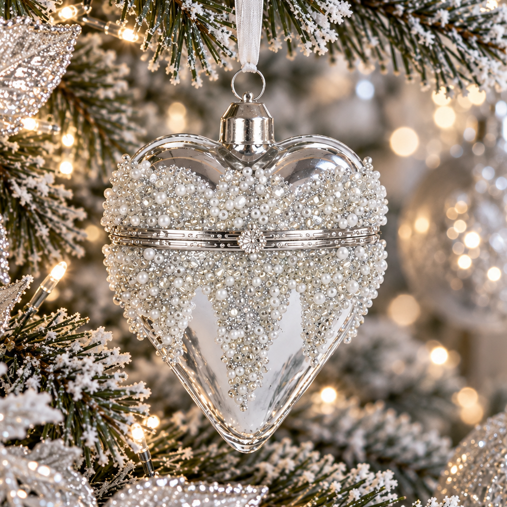 Glass Locket Heart 9cm