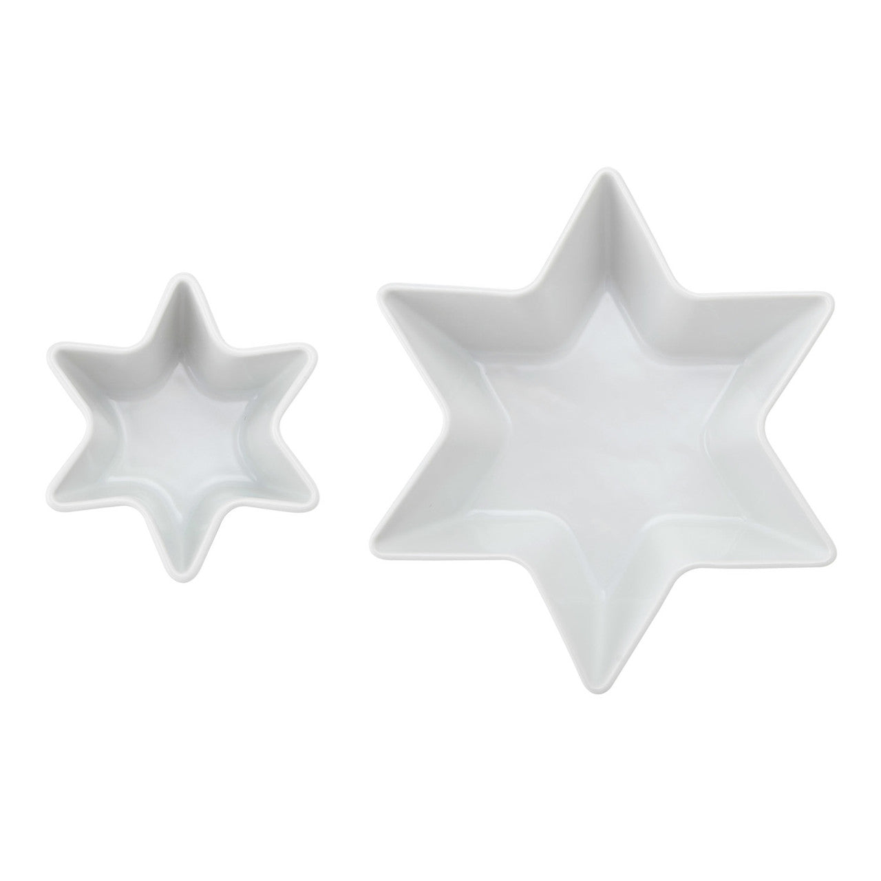 Mikasa White Porcelain Star Bowls, Set of 2