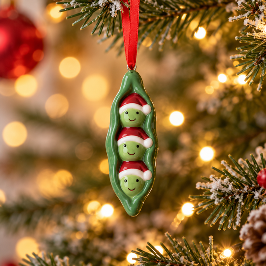 Fun Peas in a Pod Christmas Tree Decoration – 7cm