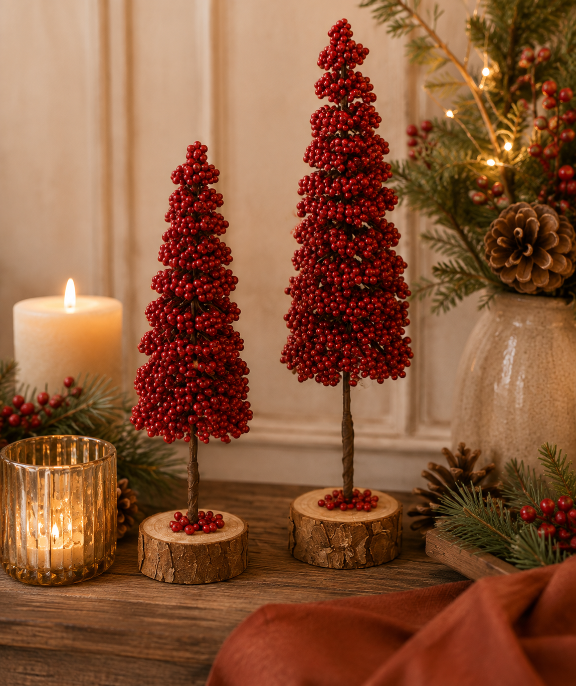 Red Berry Christmas Trees – 21cm or 27cm