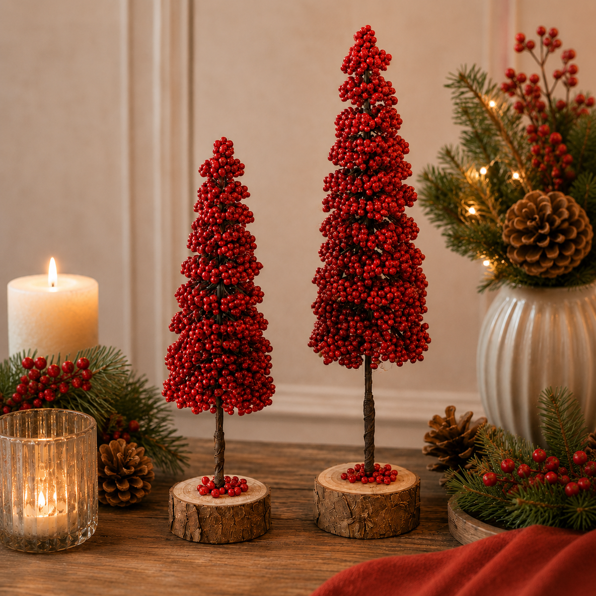 Red Berry Christmas Trees – 21cm or 27cm