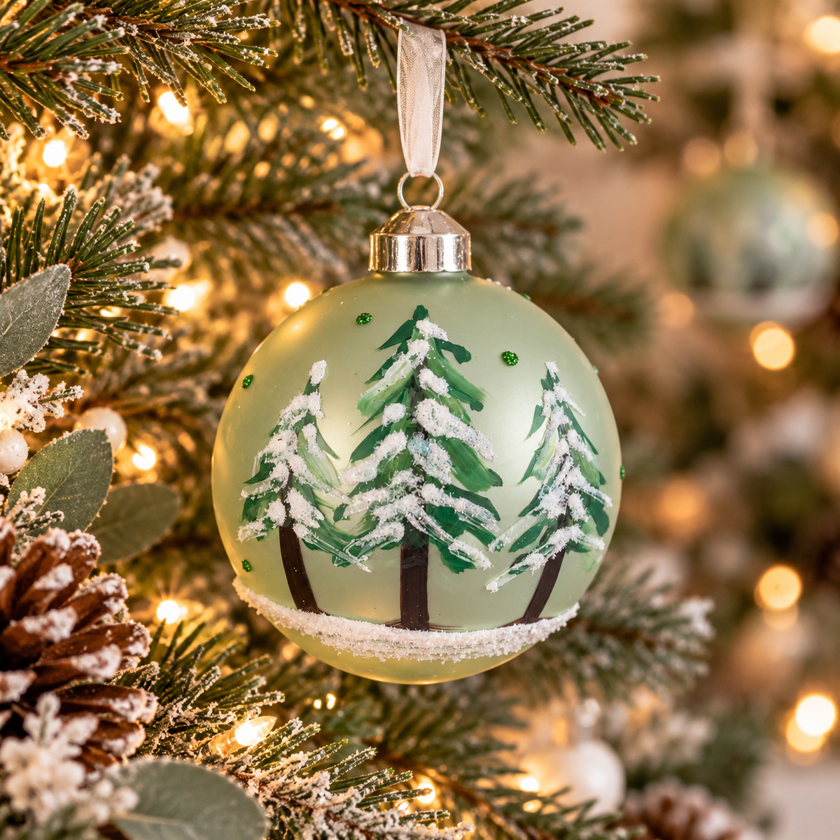 Danielle Green Glass Christmas Bauble 8cm