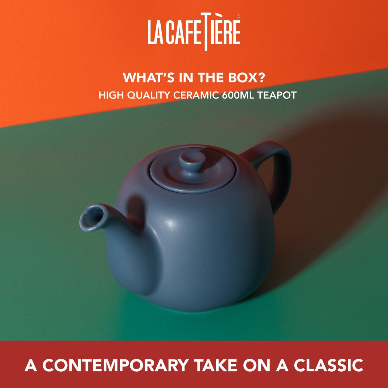 La Cafetière Classic Teapot, Navy, 600ML