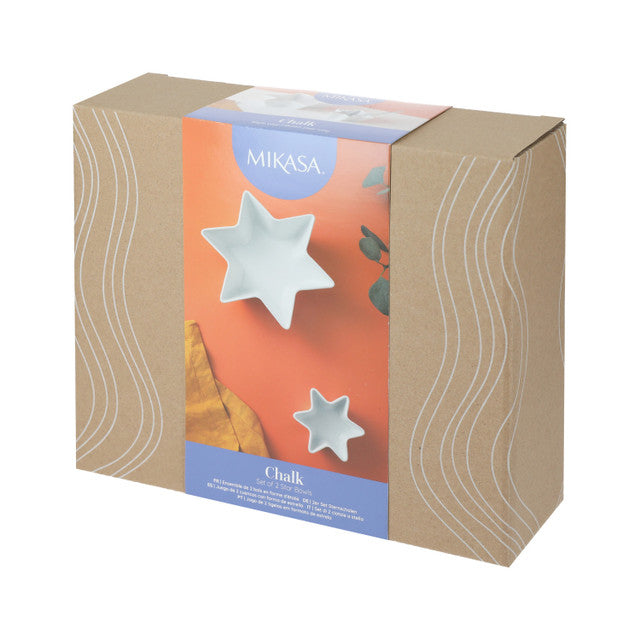 Mikasa White Porcelain Star Bowls, Set of 2