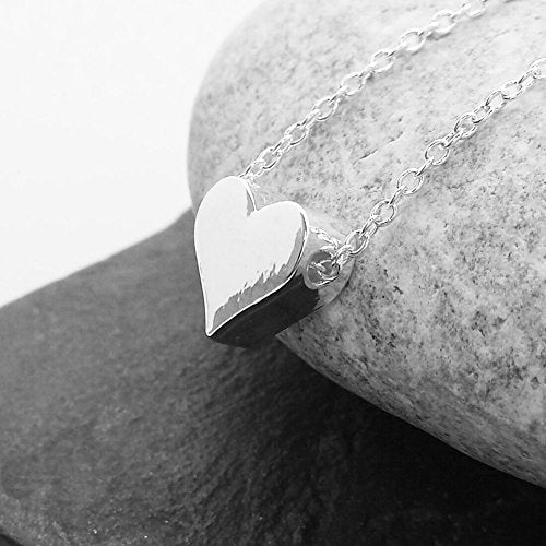 Silver Solid Heart Charm Necklace by Life Charms