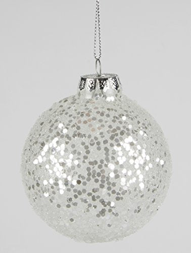 Silver Sequin Bauble Christmas Decoration by Sass & Belle