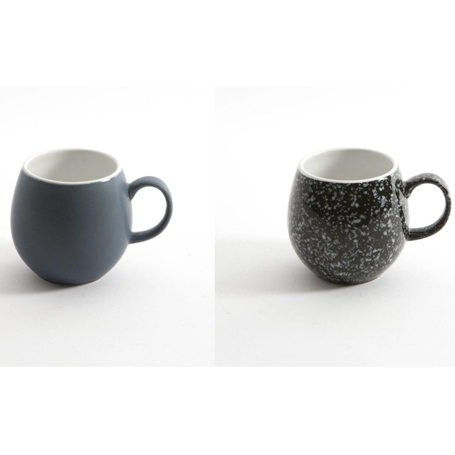 Set of 2 or 4 London Pottery Pebble Mugs - Slate Blue or Gloss Black