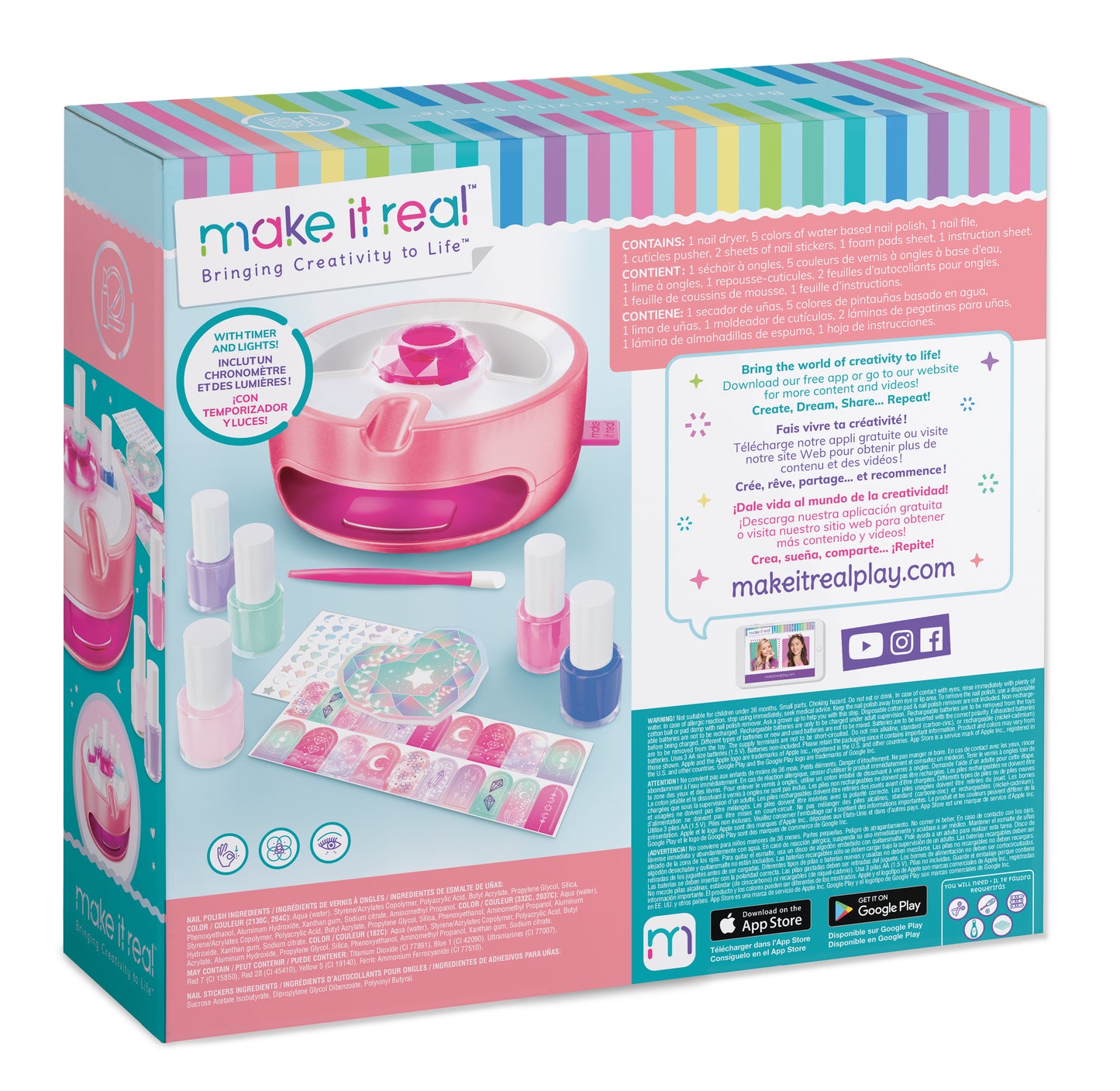 Non-Toxic Nail Varnish Set with Kids Magic Dryer