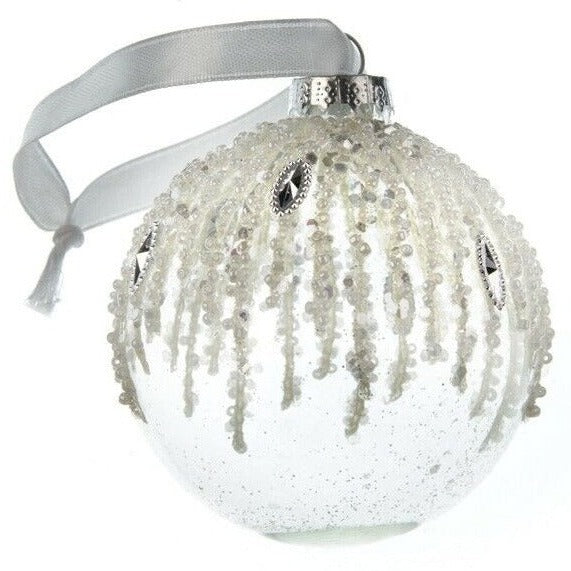 Hanging Glass Bauble with Beads and Jewels
