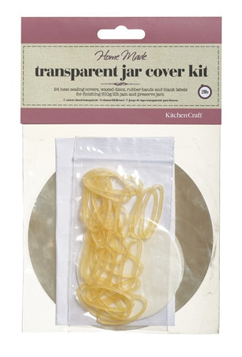 Home Made Pack of 24 Transparent Jam Jar Cover Kit - 2lb