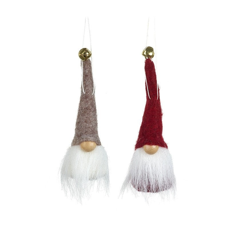 Hanging Gonks With Bells On Hat Christmas Tree Decoration- One of each