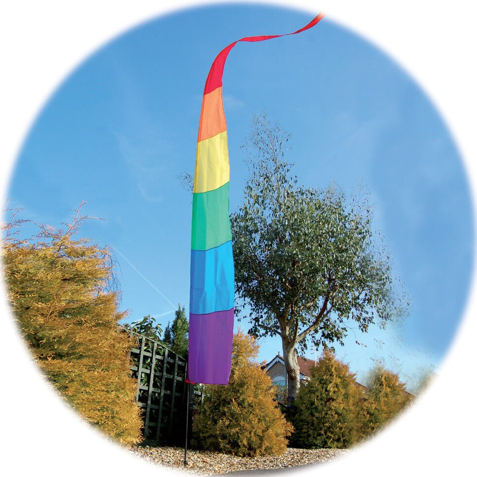 Spirit of Air Rainbow Festival Banner 3.75m Flag Kit, Stake & Pole - Camping