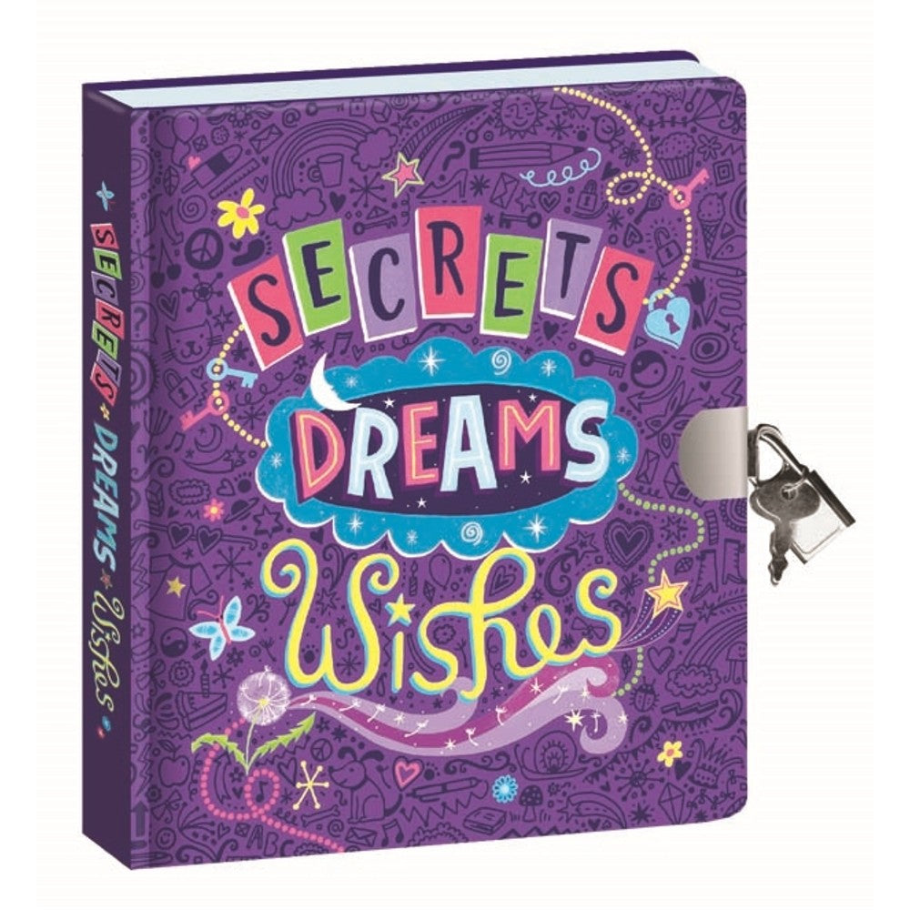 Secrets, Dreams, Wishes Glow-in-the-Dark Diary- Padlock & 2 Keys