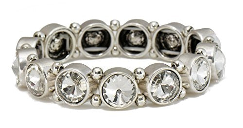 Glass Stone Stretch Bracelet By Girls & Pearls