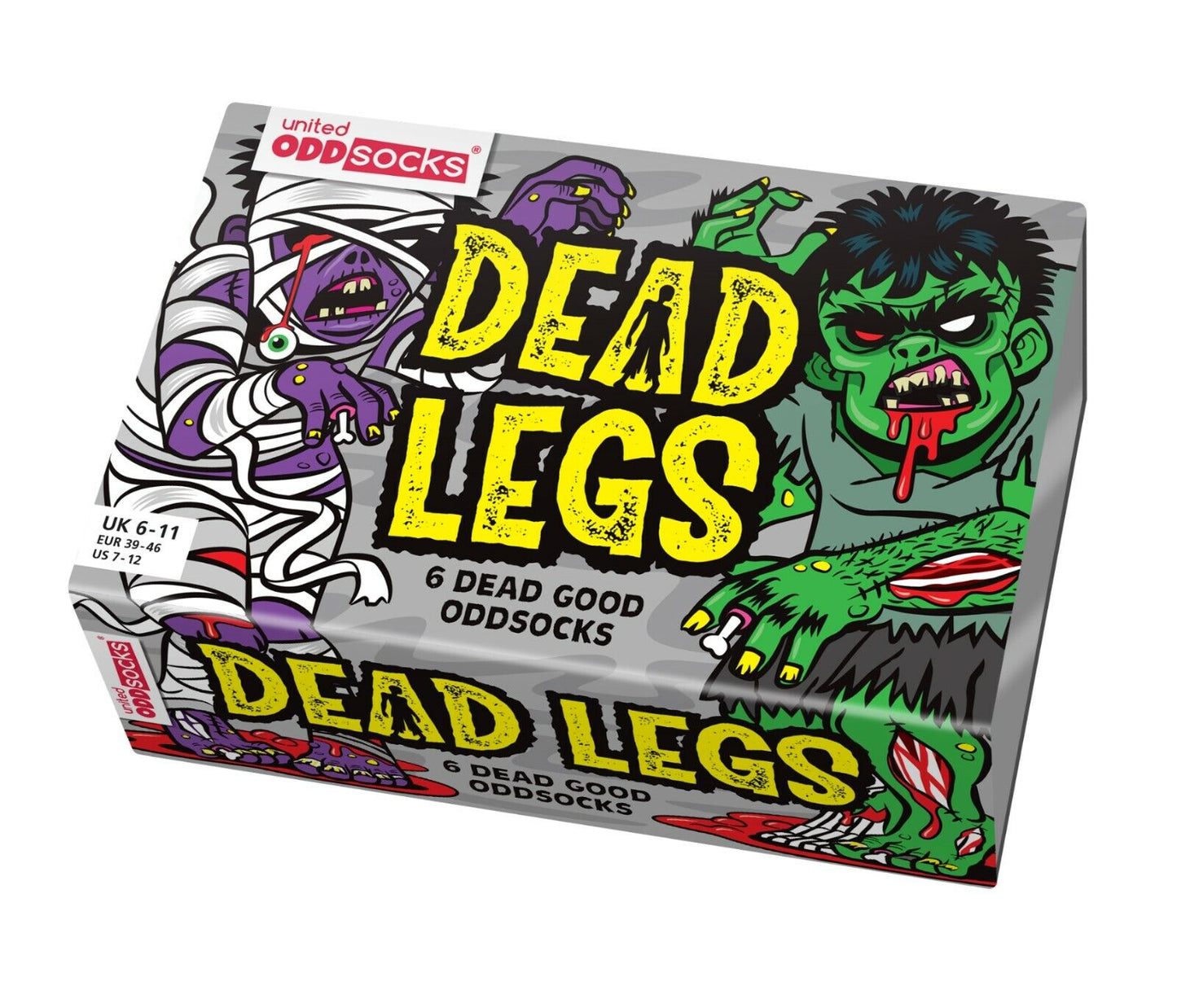 United Oddsocks The Dead Legs 6 Odd Socks Gift Box - Mens Size 6-11