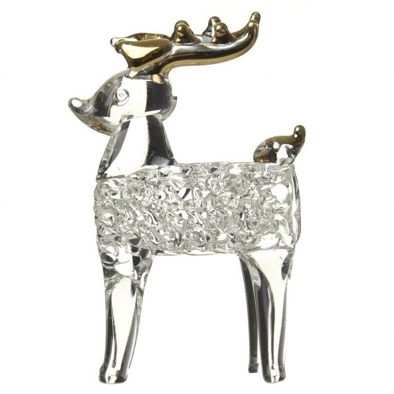 Glass Hanging Reindeer Bauble Christmas Decoration