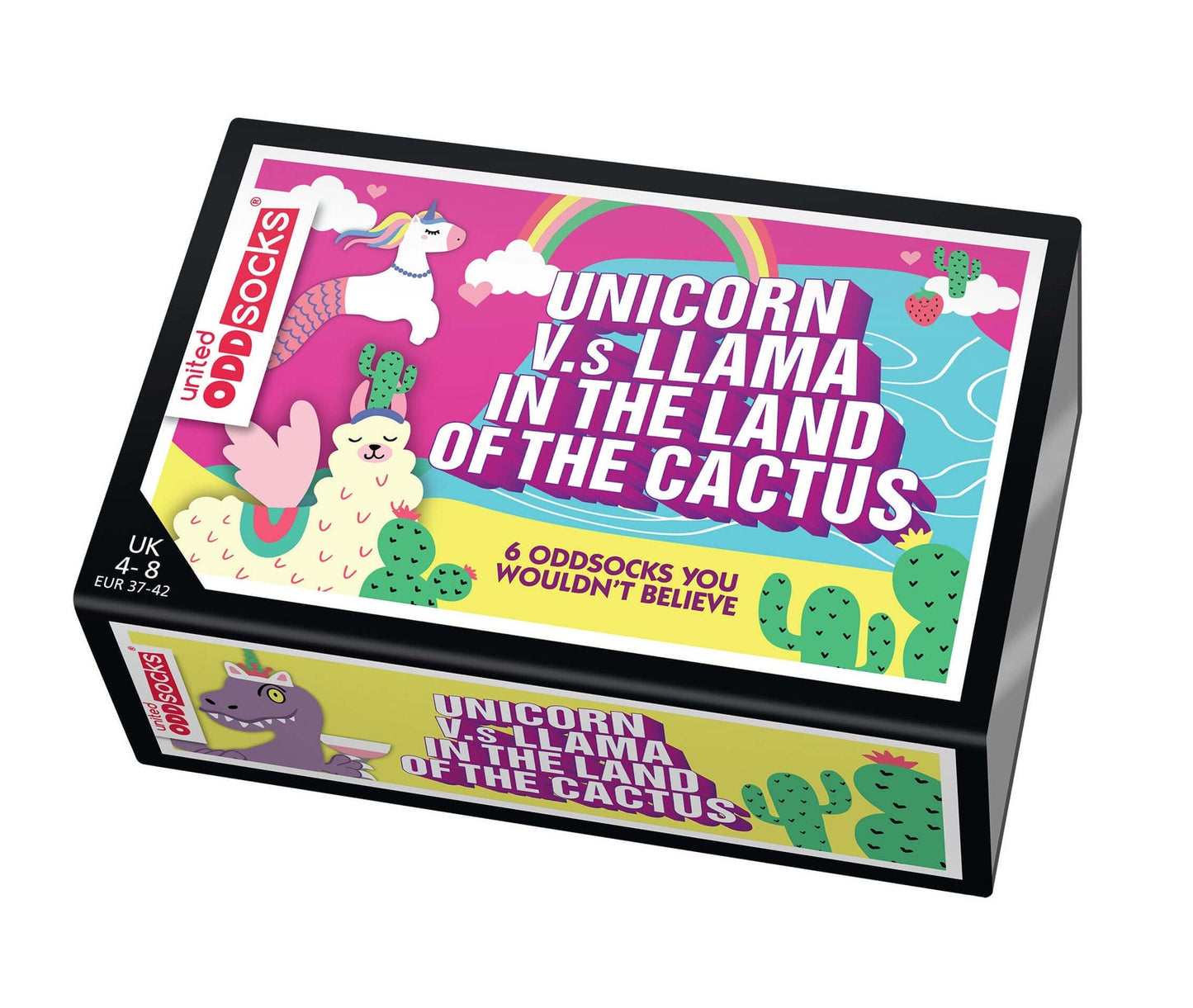 United Oddsocks Llama V Unicorn 6 Odd Socks Gift Box-Ladies Size 4-8