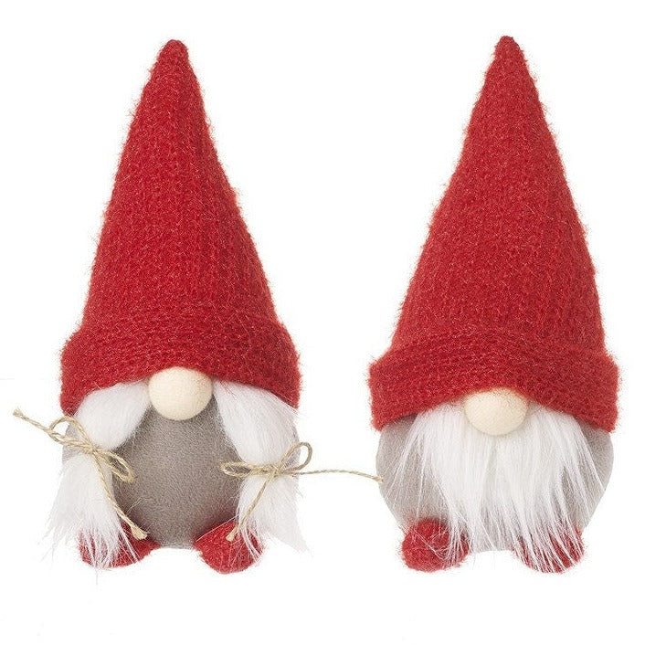 Mr & Mrs Gonks In Red Hats Christmas Decorations - One of Each
