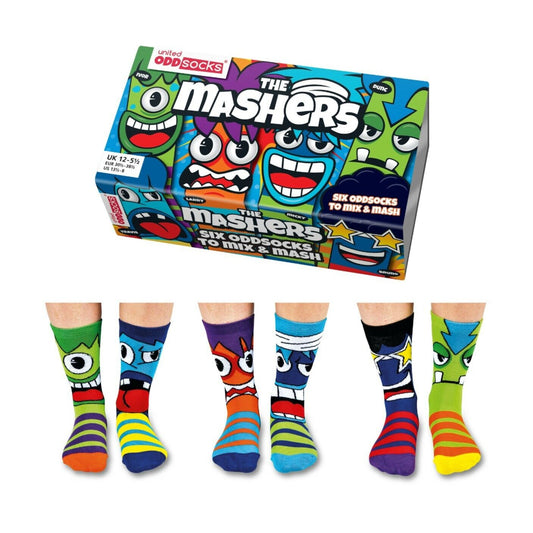 United Oddsocks The Mashers  Kids Size UK 12-6  Set Of 6 Odd Socks