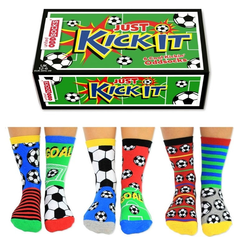 United Oddsocks "Kick It" Kids Size UK 12-6 Football Socks