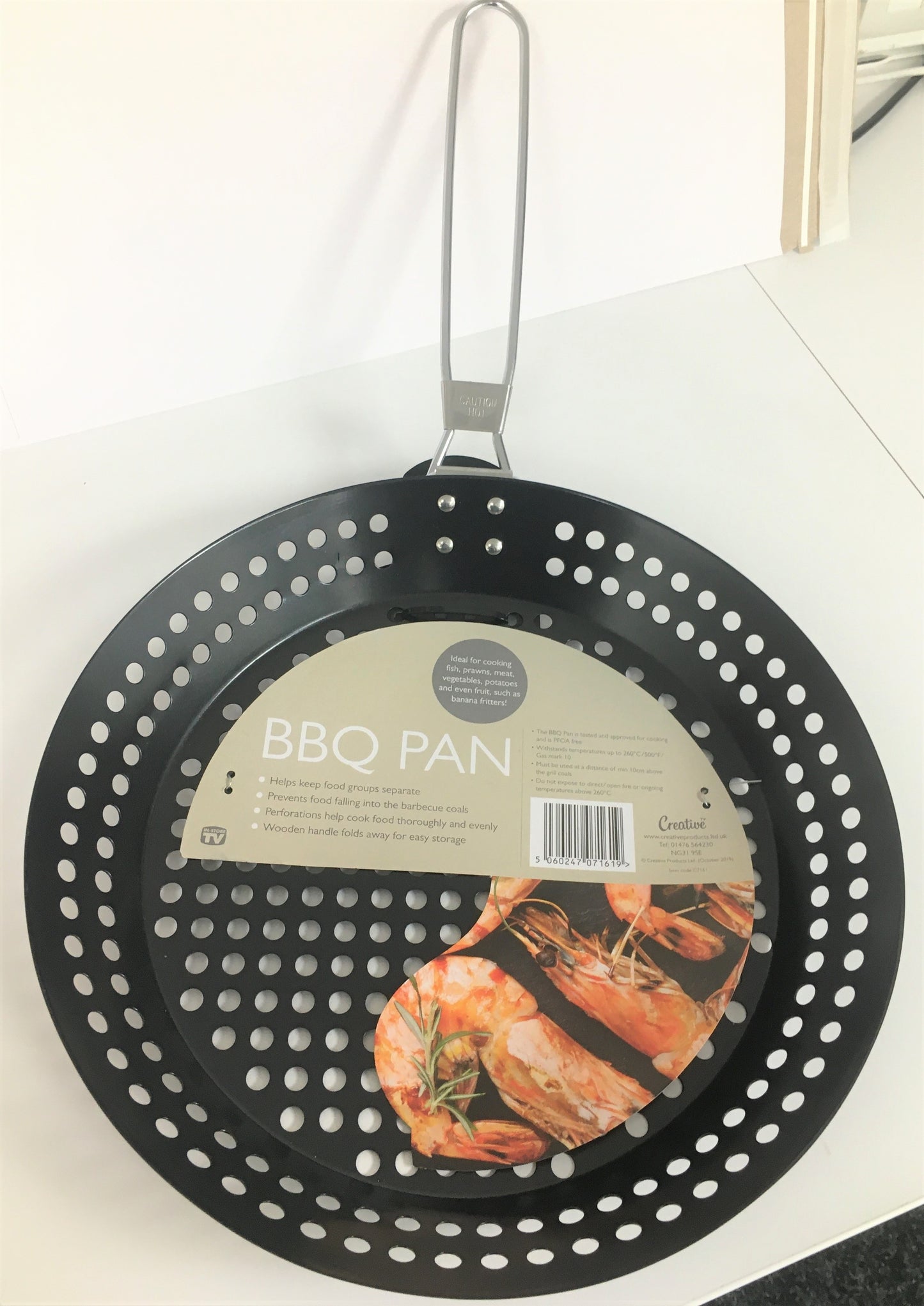 BBQ Frying Pan with Fold Away Handle - 30cms
