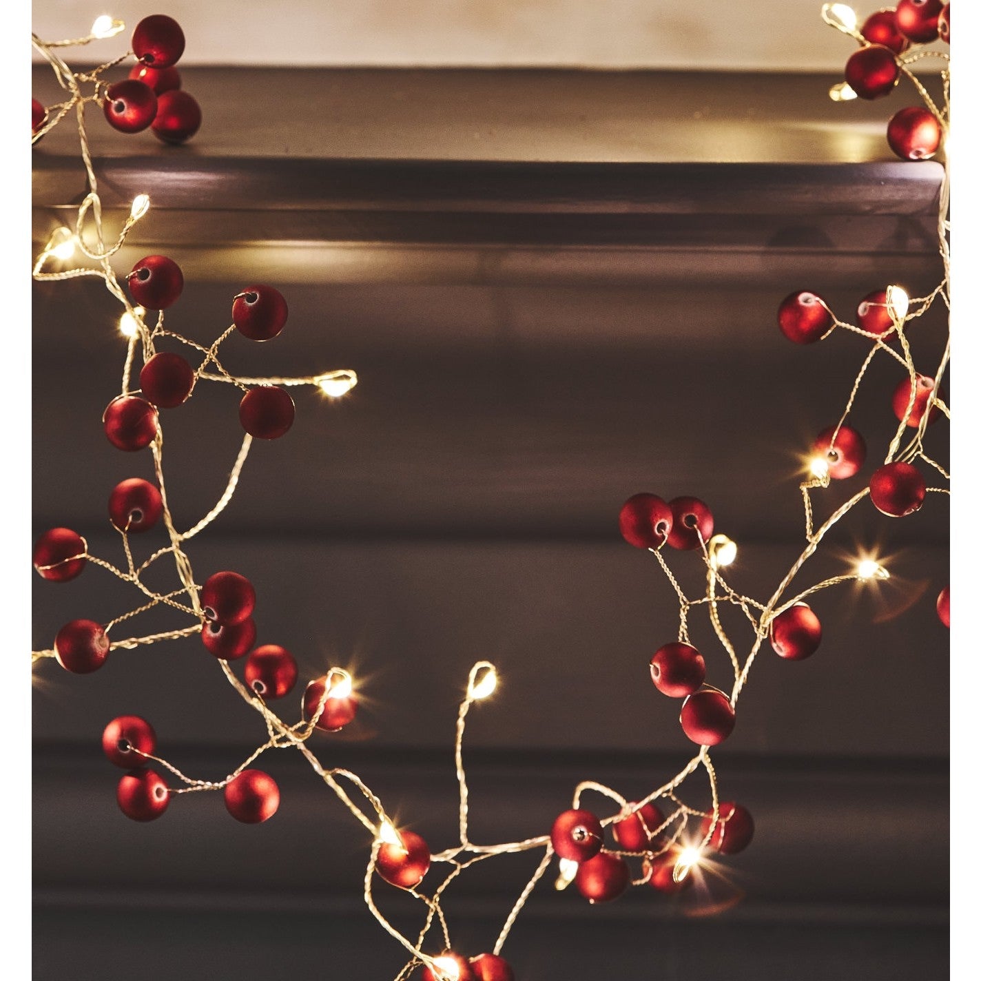 Red Berry Battery Operated LED Fairy Light Chain