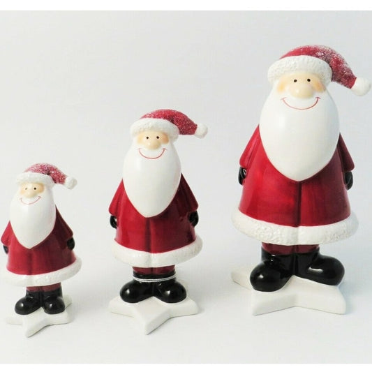 Santa Standing on a Star Christmas Decorations - 3 Sizes