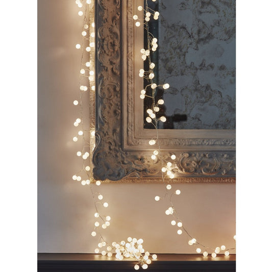 Snowberry Warm White Fairy Chain Lights - Battery or Mains - 100 or 200 Lights
