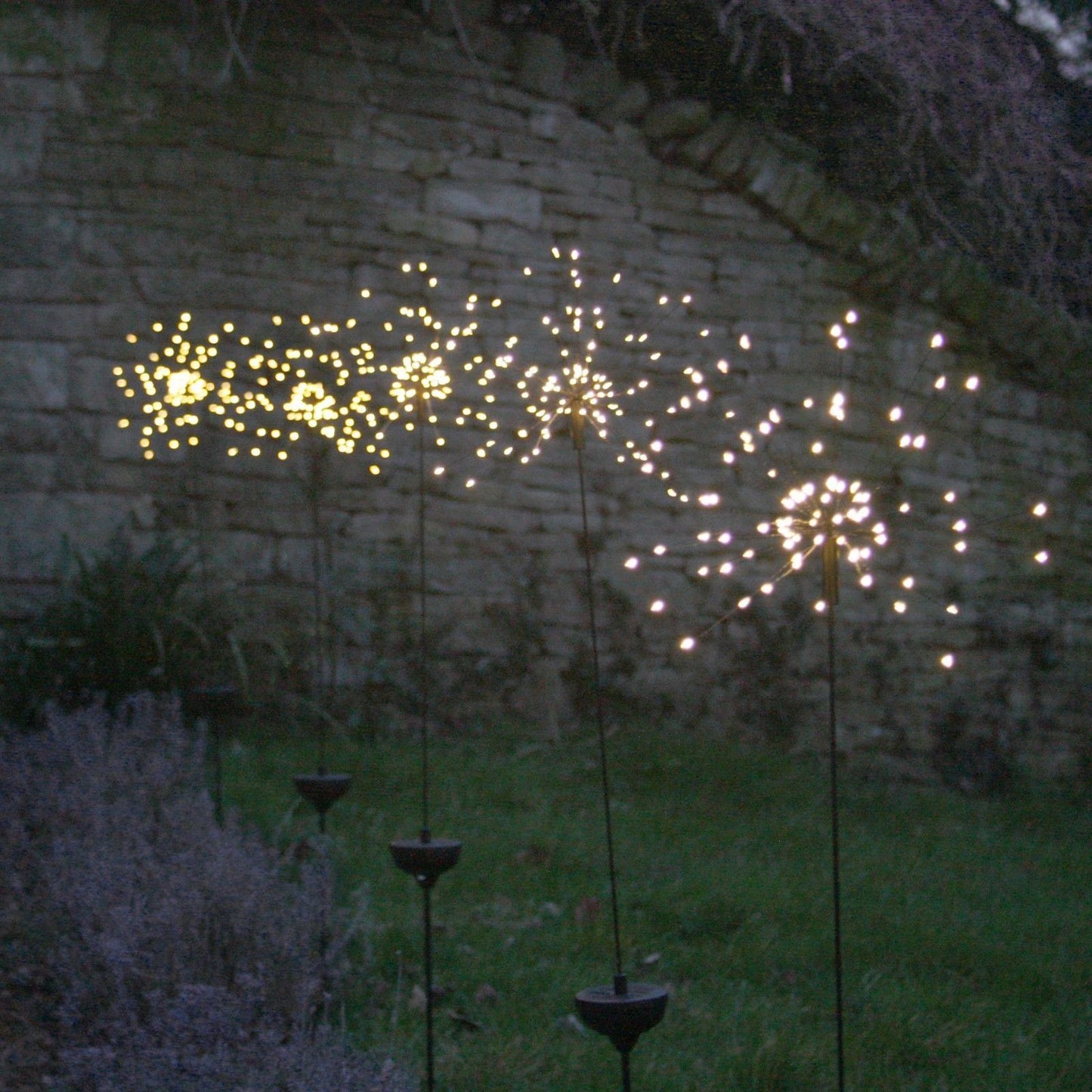 Starburst Solar Garden Lights - Outdoor Solar Stake Light - LED Warm White