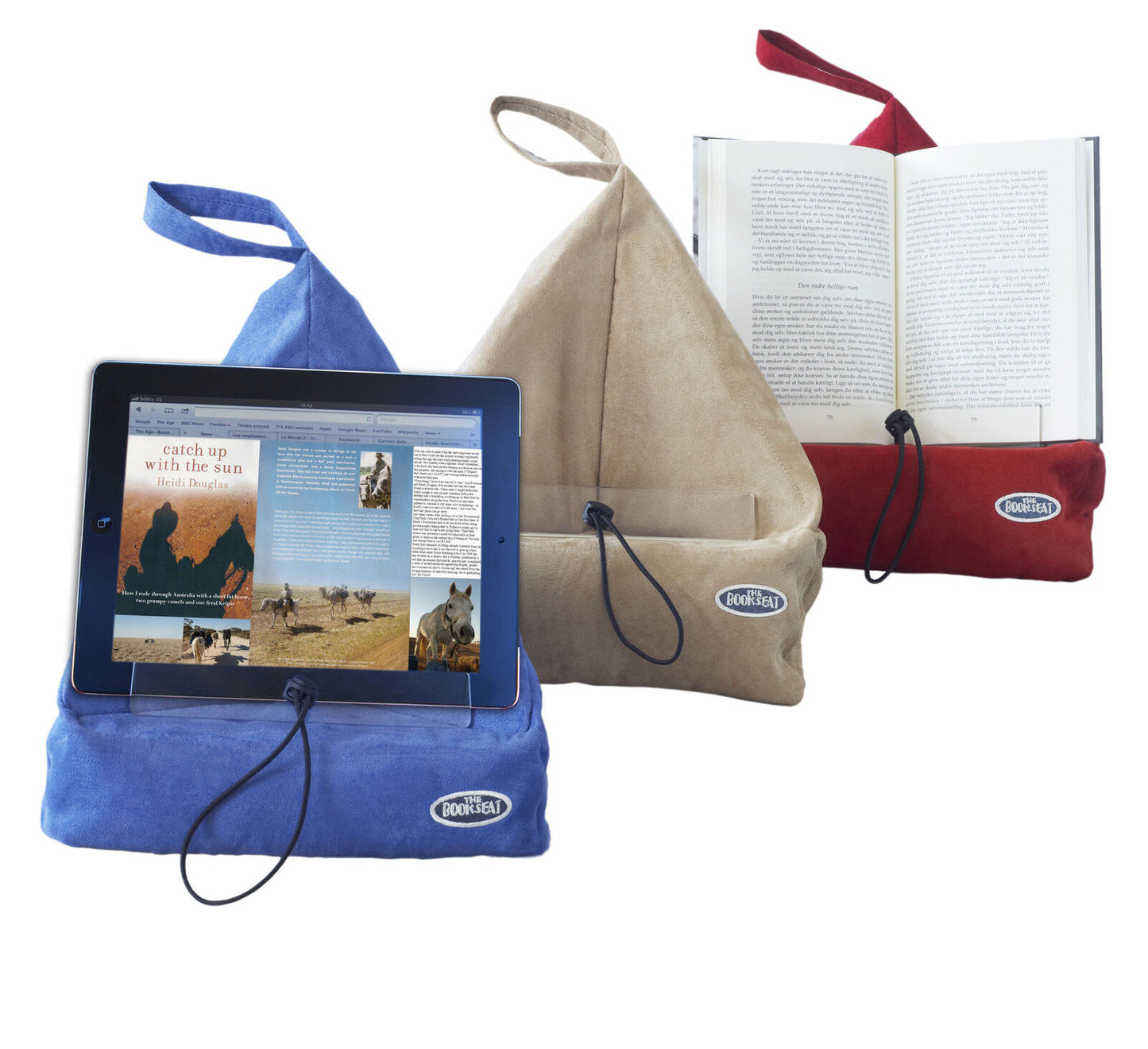 The Bookseat, Book Seat - Ipad Holder/Book Holder/Tablet, Faux Suede - 7 designs