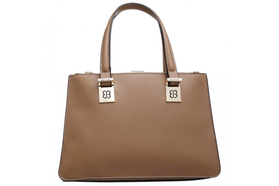 Bessie London Tote Style Handbag in Stone