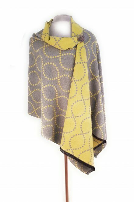 Luxury Squiggle Pattern Wrap in Mustard and Grey