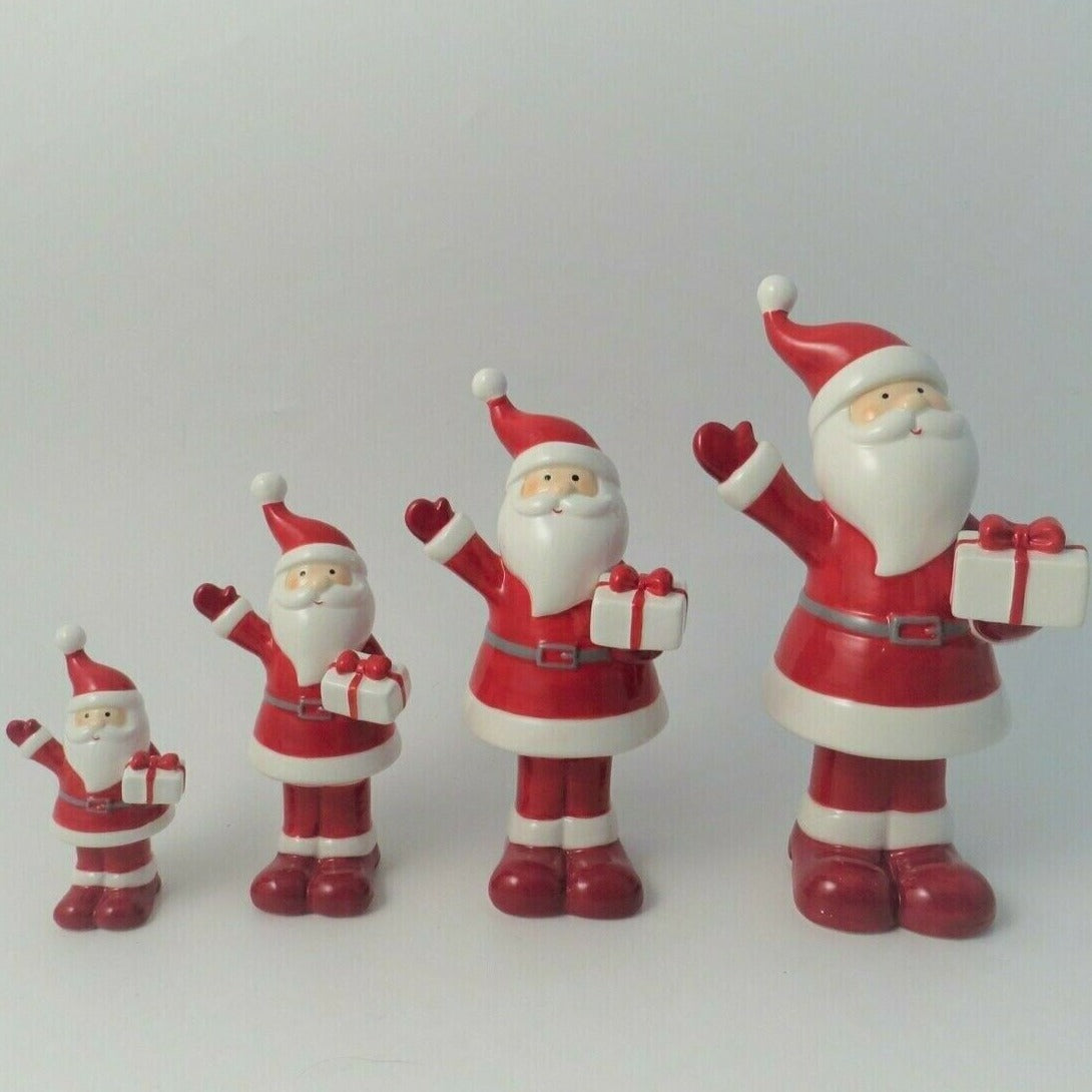 Standing Santa Holding Present Christmas Decorations - 4 Sizes