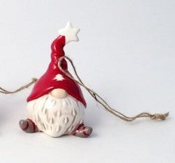 Ceramic Hanging Santa / Gonk Christmas Tree Decoration