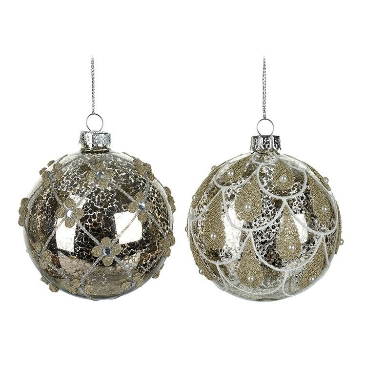 Gold & Silver Ornate Baubles - One of Each