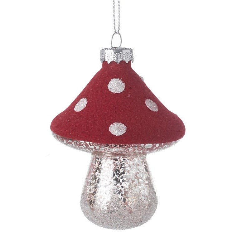Silver And Red Mushroom Decoration